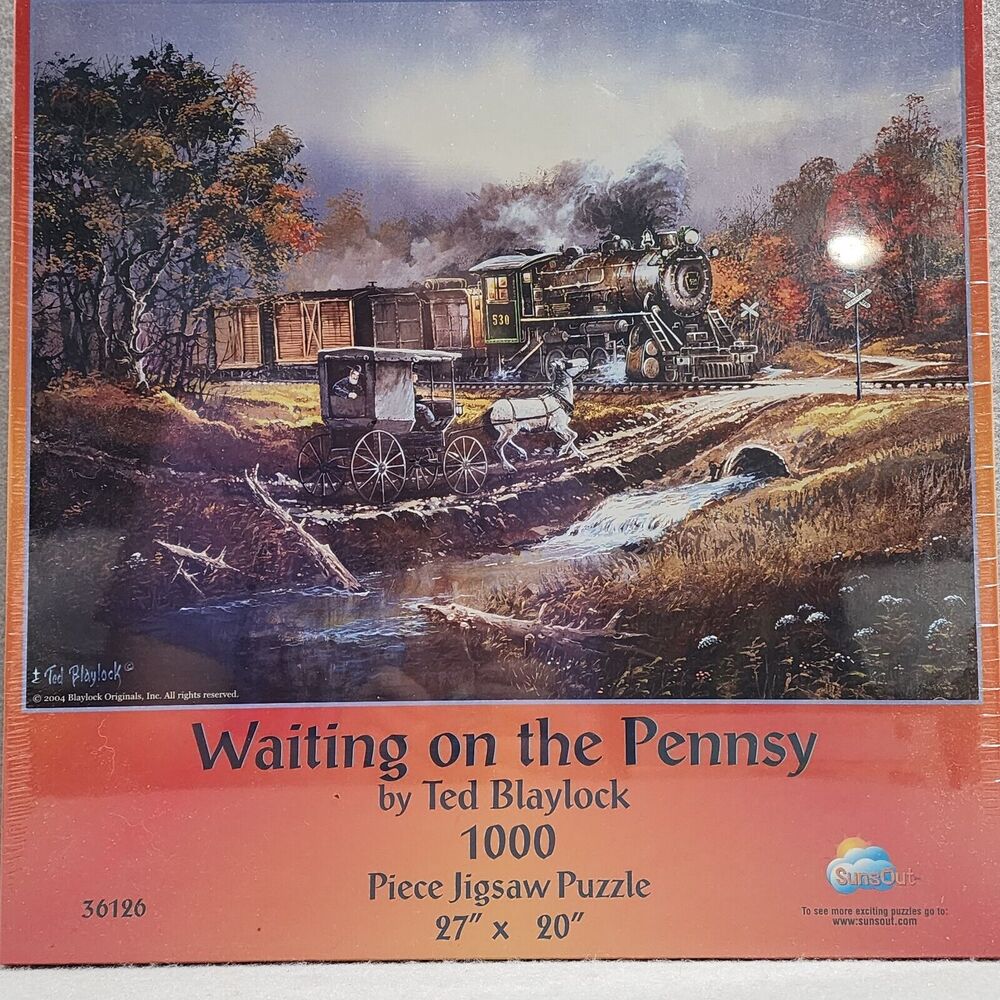 WAITING ON THE PENNSY 1000 Piece Jigsaw Puzzle SunsOut Ted Blaylock Art 20"x27"
